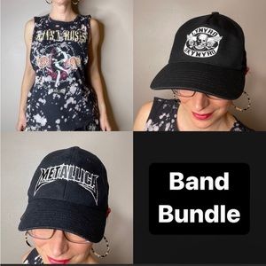 Bundle of 3 Guns N' Roses muscle tee tank Metallica hat Lynyrd Skynyrd cap